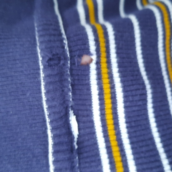 Vintage Y2k Ribbed Striped Button Front Crop Top - Picture 5 of 5